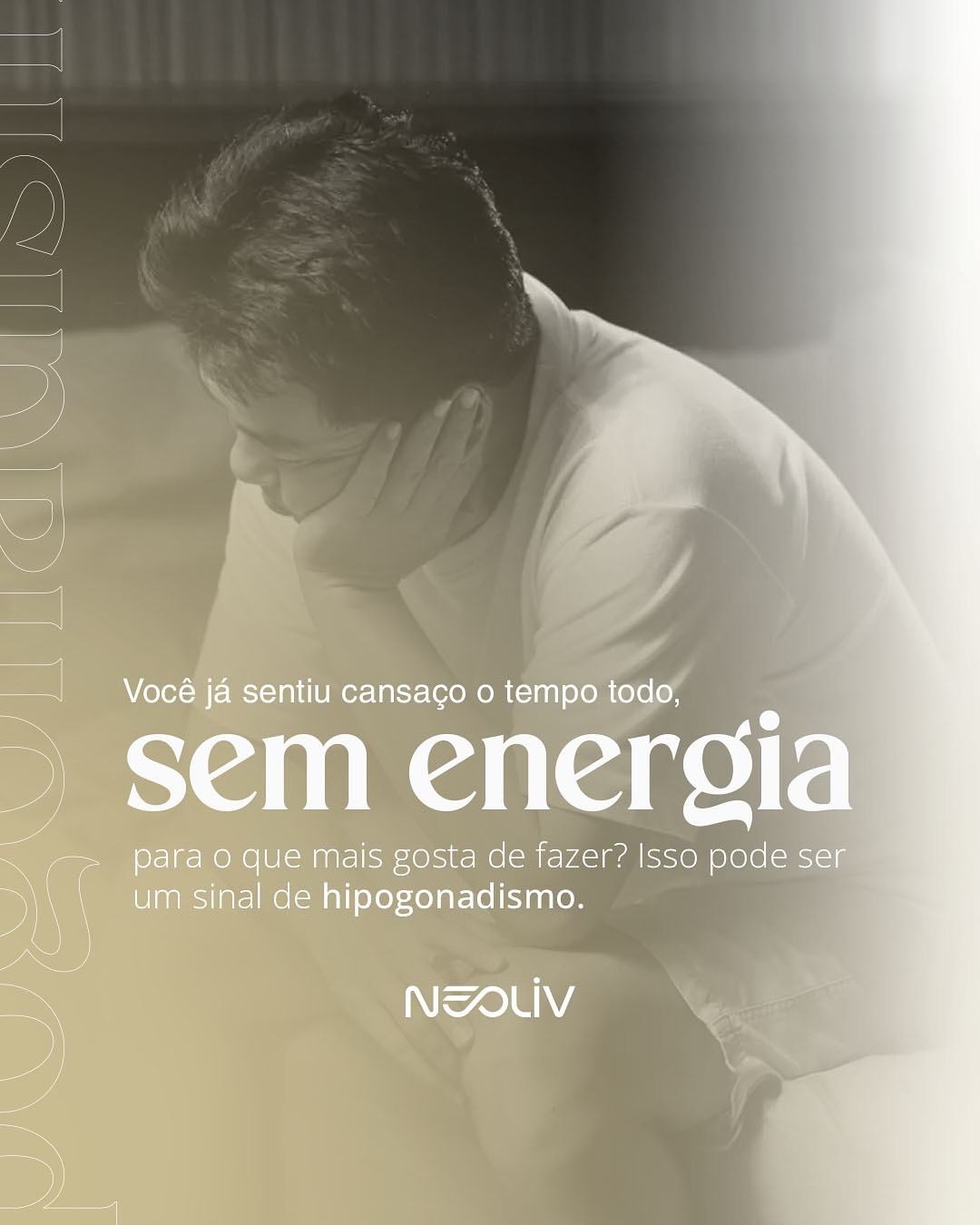 Pessoa sofrendo com os sintomas do Hipogonadismo. Imagem ilustrativa - Clinica Neoliv