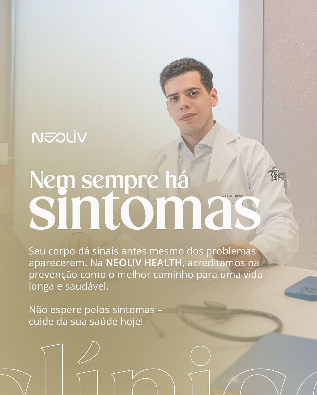 Médico Felipe Camargo Xavier, Imagem Ilustrativa sobre Checkup - Nem sempre há sintomas. Seu corpo dá sinais antes mesmo do problema acontecer.